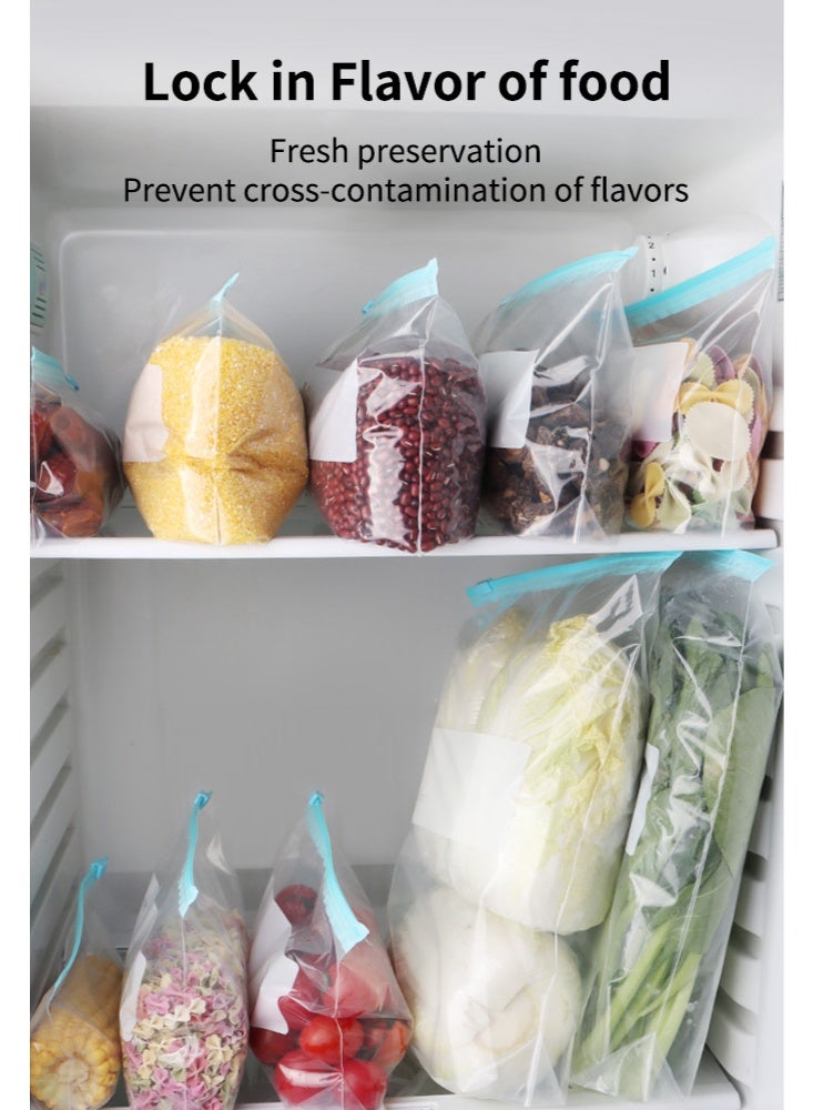 WOLFATION FOR YOU 60 Pack Dishwasher Safe Reusable Bags, Leakproof Reusable Freezer Bags, BPA Free Food Storage Bags for Marinate Food Travel -three sizes - Image 3